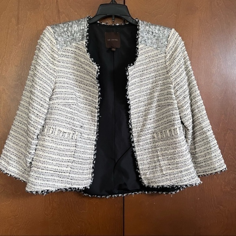 The Limited Distressed Jacket with Sequin Shoulders Sz Small❤️